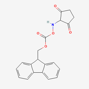 molecular formula C20H17NO5 B14257986 2-[({[(9H-Fluoren-9-yl)methoxy]carbonyl}oxy)amino]cyclopentane-1,3-dione CAS No. 352707-73-4