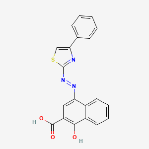 molecular formula C20H13N3O3S B14258013 1-Oxo-4-[2-(4-phenyl-1,3-thiazol-2-yl)hydrazinylidene]-1,4-dihydronaphthalene-2-carboxylic acid CAS No. 374905-15-4