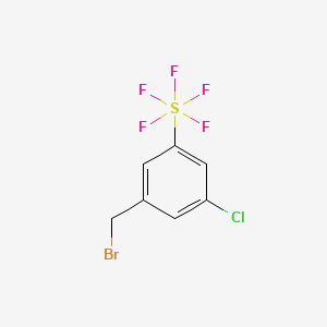 molecular formula C7H5BrClF5S B1425822 3-氯-5-(五氟磺基)苄基溴 CAS No. 1240257-05-9