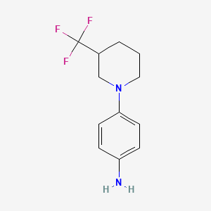 molecular formula C12H15F3N2 B1425823 4-[3-(三氟甲基)哌啶-1-基]苯胺 CAS No. 1395030-70-2