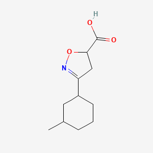 B1425828 3-(3-Methylcyclohexyl)-4,5-dihydro-1,2-oxazole-5-carboxylic acid CAS No. 1560460-14-1