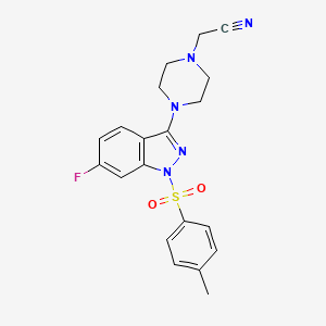 {4-[6-Fluoro-1-(4-methylbenzene-1-sulfonyl)-1H-indazol-3-yl]piperazin-1-yl}acetonitrile