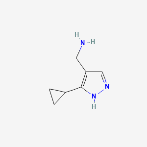 molecular formula C7H11N3 B1425854 (3-Cyclopropyl-1H-pyrazol-4-yl)methanamine CAS No. 1427498-33-6