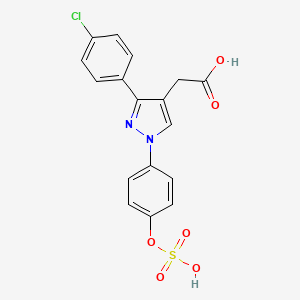 {3-(4-Chlorophenyl)-1-[4-(sulfooxy)phenyl]-1H-pyrazol-4-yl}acetic acid