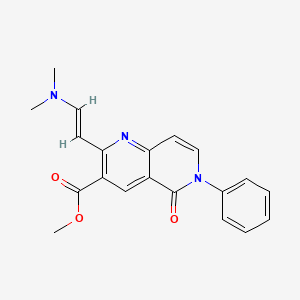 molecular formula C20H19N3O3 B1425900 2-[(E)-2-(二甲氨基)乙烯基]-5-氧代-6-苯基-5,6-二氢-1,6-萘啶-3-羧酸甲酯 CAS No. 1374510-87-8
