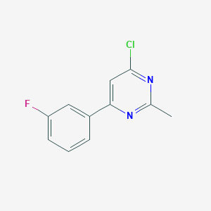 molecular formula C11H8ClFN2 B1425906 4-氯-2-甲基-6-(3-氟苯基)嘧啶 CAS No. 1256638-62-6