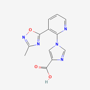 molecular formula C12H9N5O3 B1425919 1-[3-(3-methyl-1,2,4-oxadiazol-5-yl)pyridin-2-yl]-1H-imidazole-4-carboxylic acid CAS No. 1239851-29-6