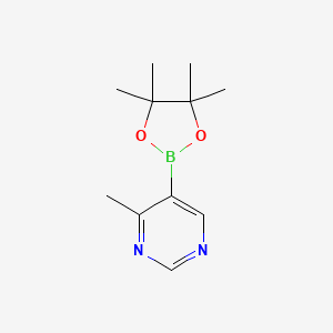 molecular formula C11H17BN2O2 B1425929 4-Methyl-5-(4,4,5,5-tetramethyl-1,3,2-dioxaborolan-2-yl)pyrimidine CAS No. 1370001-96-9