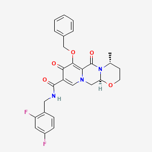molecular formula C27H25F2N3O5 B1425933 (4R,12aS)-7-(苯氧甲基)-N-(2,4-二氟苄基)-4-甲基-6,8-二氧代-3,4,6,8,12,12a-六氢-2H-吡啶并[1',2':4,5]吡嗪并[2,1-b][1,3]恶嗪-9-甲酰胺 CAS No. 1206102-11-5