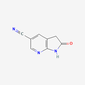 molecular formula C8H5N3O B1425934 2-Oxo-2,3-dihydro-1H-pyrrolo[2,3-b]pyridine-5-carbonitrile CAS No. 1190321-76-6