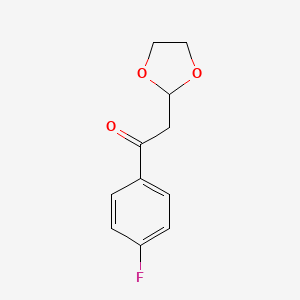 molecular formula C11H11FO3 B1425935 2-(1,3-Dioxolan-2-yl)-1-(4-fluoro-phenyl)-ethanone CAS No. 1166996-38-8