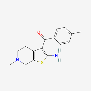 molecular formula C16H18N2OS B1425941 6-甲基-3-(4-甲基苯甲酰基)-4H,5H,6H,7H-噻吩并[2,3-c]吡啶-2-胺 CAS No. 1256257-08-5