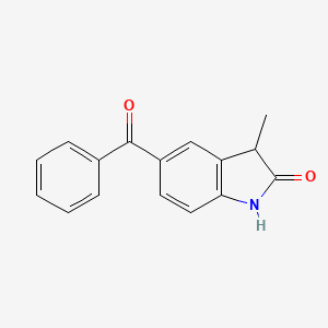 molecular formula C16H13NO2 B14259512 2H-Indol-2-one, 5-benzoyl-1,3-dihydro-3-methyl- CAS No. 215190-16-2