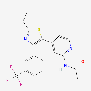 molecular formula C19H16F3N3OS B14259696 N-(4-{2-Ethyl-4-[3-(trifluoromethyl)phenyl]-1,3-thiazol-5-yl}pyridin-2-yl)acetamide CAS No. 365430-42-8