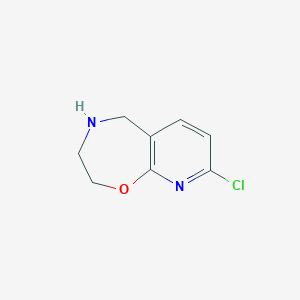 molecular formula C8H9ClN2O B1425970 8-Chloro-2,3,4,5-tetrahydropyrido[3,2-F][1,4]oxazepine CAS No. 956461-79-3