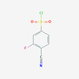 molecular formula C7H3ClFNO2S B1425978 4-Cyano-3-fluorobenzenesulfonyl chloride CAS No. 881674-66-4
