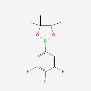 molecular formula C12H14BClF2O2 B1426017 2-(4-氯-3,5-二氟苯基)-4,4,5,5-四甲基-1,3,2-二氧杂硼环己烷 CAS No. 1165935-96-5