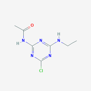 molecular formula C7H10ClN5O B142604 乙酰胺，N-(4-氯-6-(乙氨基)-1,3,5-三嗪-2-基)- CAS No. 142179-76-8