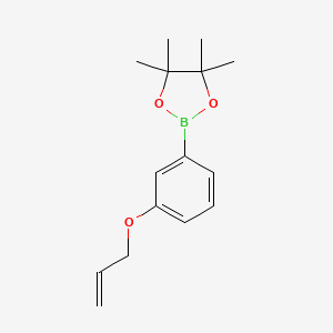 molecular formula C15H21BO3 B1426040 4,4,5,5-四甲基-2-[3-(丙-2-烯-1-基氧基)苯基]-1,3,2-二氧杂硼环丁烷 CAS No. 1424265-66-6