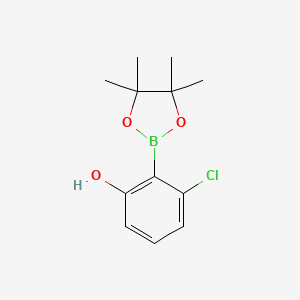 molecular formula C12H16BClO3 B1426049 2-Chloro-6-hydroxyphenylboronic acid pinacol ester CAS No. 1451391-17-5