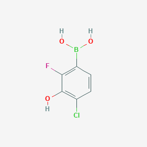 molecular formula C6H5BClFO3 B1426050 4-氯-2-氟-3-羟基苯硼酸 CAS No. 1451393-13-7