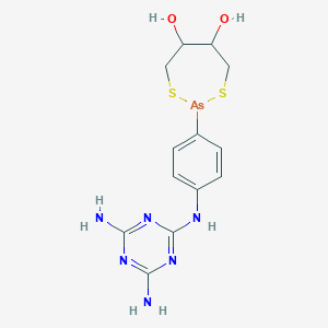 molecular formula C13H17AsN6O2S2 B142606 2-(p-(4,6-Diamino-1,3,5-triazin-2-ylamino)phenyl)-1,3,2-dithiarsepane-5,6-diol CAS No. 134018-76-1