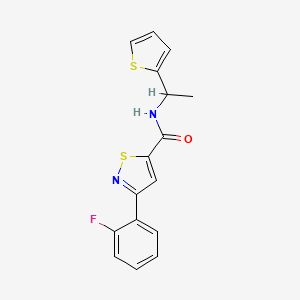 3-(2-Fluorophenyl)-N-[1-(thiophen-2-yl)ethyl]-1,2-thiazole-5-carboxamide