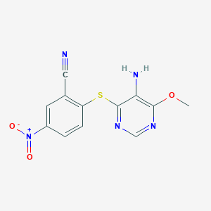 2-[(5-Amino-6-methoxypyrimidin-4-yl)sulfanyl]-5-nitrobenzonitrile