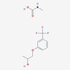 molecular formula C12H16F3NO4 B14260873 Methylcarbamic acid;1-[3-(trifluoromethyl)phenoxy]propan-2-ol CAS No. 139478-39-0