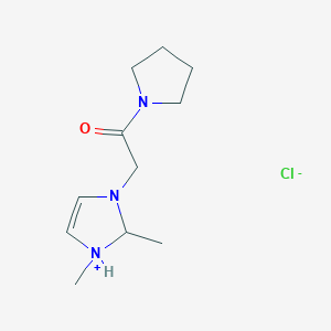 molecular formula C11H20ClN3O B14260889 1,2-Dimethyl-3-[2-oxo-2-(pyrrolidin-1-yl)ethyl]-2,3-dihydro-1H-imidazol-1-ium chloride CAS No. 393121-77-2