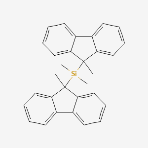 molecular formula C30H28Si B14260935 Dimethylbis(9-methyl-9H-fluoren-9-YL)silane CAS No. 166118-08-7