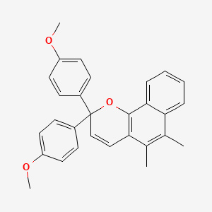 molecular formula C29H26O3 B14260942 2,2-Bis(4-methoxyphenyl)-5,6-dimethyl-2H-naphtho[1,2-b]pyran CAS No. 161939-14-6