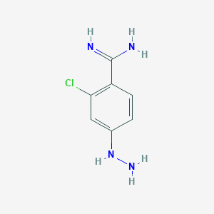 molecular formula C7H9ClN4 B14260945 Benzenecarboximidamide, 2-chloro-4-hydrazino- CAS No. 380241-55-4