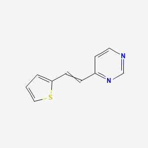 molecular formula C10H8N2S B14260966 4-[2-(Thiophen-2-yl)ethenyl]pyrimidine CAS No. 155555-22-9