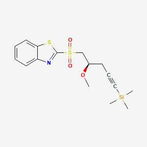 molecular formula C16H21NO3S2Si B14260976 [(4R)-5-(1,3-benzothiazol-2-ylsulfonyl)-4-methoxypent-1-ynyl]-trimethylsilane CAS No. 213978-43-9