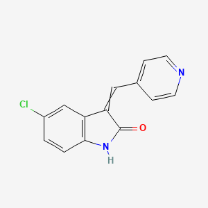 molecular formula C14H9ClN2O B14261025 5-Chloro-3-[(pyridin-4-yl)methylidene]-1,3-dihydro-2H-indol-2-one CAS No. 387343-41-1