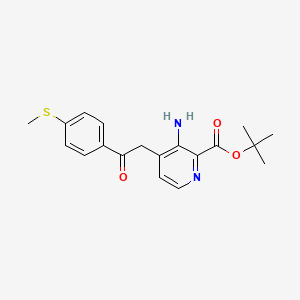 molecular formula C19H22N2O3S B14261027 2-(2-Boc-amino-4-pyridyl)-1-[4-(methylthio)phenyl]ethanone CAS No. 365428-01-9