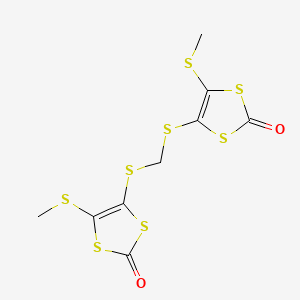 molecular formula C9H8O2S8 B14261082 4-Methylsulfanyl-5-[(5-methylsulfanyl-2-oxo-1,3-dithiol-4-yl)sulfanylmethylsulfanyl]-1,3-dithiol-2-one CAS No. 139650-41-2