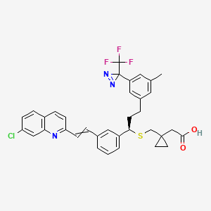 molecular formula C35H31ClF3N3O2S B14261112 [1-({[(1R)-1-{3-[2-(7-Chloroquinolin-2-yl)ethenyl]phenyl}-3-{3-methyl-5-[3-(trifluoromethyl)-3H-diaziren-3-yl]phenyl}propyl]sulfanyl}methyl)cyclopropyl]acetic acid CAS No. 204772-22-5