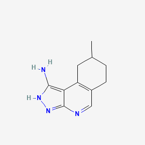 molecular formula C11H14N4 B14261114 8-methyl-6,7,8,9-tetrahydro-2H-pyrazolo[3,4-c]isoquinolin-1-amine CAS No. 184648-17-7