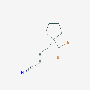 molecular formula C10H11Br2N B14261202 3-(2,2-Dibromospiro[2.4]heptan-1-yl)prop-2-enenitrile CAS No. 188997-86-6