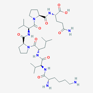 molecular formula C37H65N9O9 B14261209 Lys-Val-Leu-Pro-Val-Pro-Gln CAS No. 178913-61-6