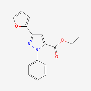 molecular formula C16H14N2O3 B14261224 Ethyl 3-(furan-2-yl)-1-phenyl-1H-pyrazole-5-carboxylate CAS No. 139062-23-0