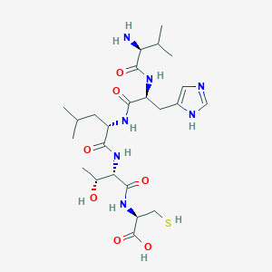 molecular formula C24H41N7O7S B14261260 L-Valyl-L-histidyl-L-leucyl-L-threonyl-L-cysteine CAS No. 251967-62-1