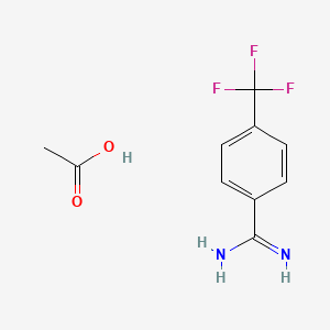 molecular formula C10H11F3N2O2 B14261299 Acetic acid;4-(trifluoromethyl)benzenecarboximidamide CAS No. 184778-37-8