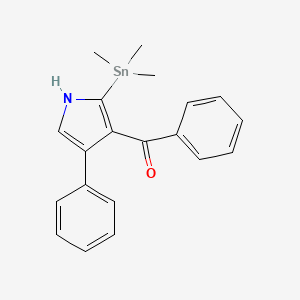 molecular formula C20H21NOSn B14261307 Methanone, phenyl[4-phenyl-2-(trimethylstannyl)-1H-pyrrol-3-yl]- CAS No. 185245-25-4