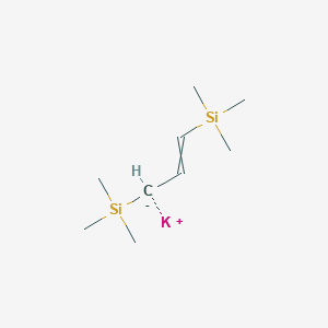 molecular formula C9H21KSi2 B14261379 potassium;trimethyl(3-trimethylsilylprop-1-enyl)silane CAS No. 221047-77-4