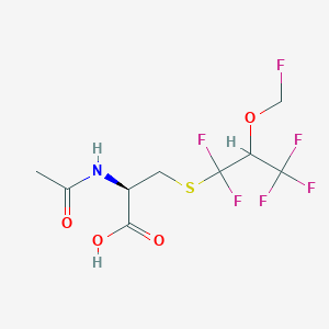 molecular formula C9H11F6NO4S B14261413 N-Acetyl-S-[1,1,3,3,3-pentafluoro-2-(fluoromethoxy)propyl]-L-cysteine CAS No. 220794-37-6