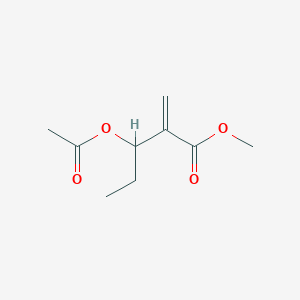 molecular formula C9H14O4 B14261424 Pentanoic acid, 3-(acetyloxy)-2-methylene-, methyl ester CAS No. 159999-59-4