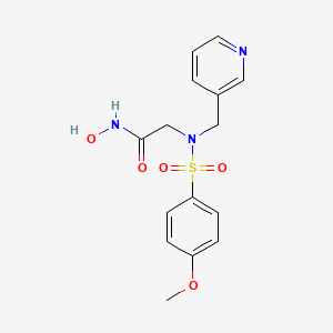 molecular formula C15H17N3O5S B14261426 Acetamide, N-hydroxy-2-[[(4-methoxyphenyl)sulfonyl](3-pyridinylmethyl)amino]- 